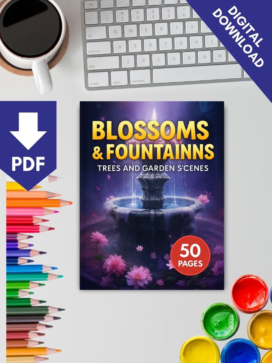 Blossoms & Fountains – 50 Trees and Garden Scenes 3 Blossoms & Fountains – 50 Trees and Garden Scenes - Image 3