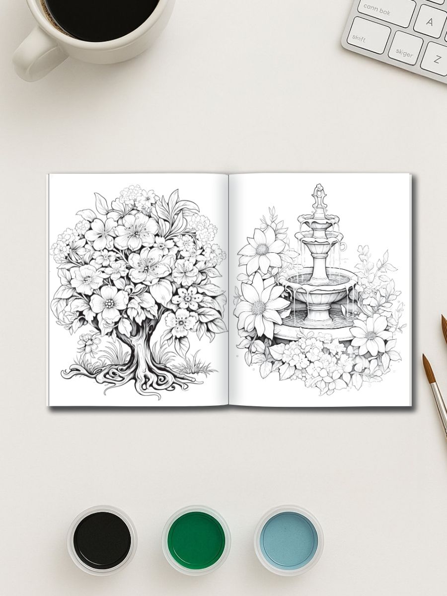 Blossoms & Fountains – 50 Trees and Garden Scenes 4 Blossoms & Fountains – 50 Trees and Garden Scenes - Image 4