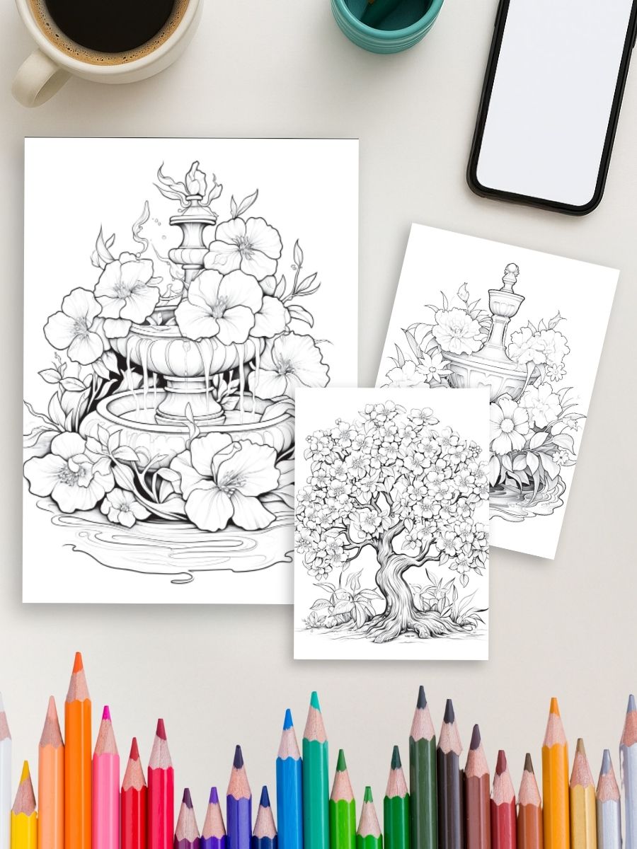 Blossoms & Fountains – 50 Trees and Garden Scenes 5 Blossoms & Fountains – 50 Trees and Garden Scenes - Image 5