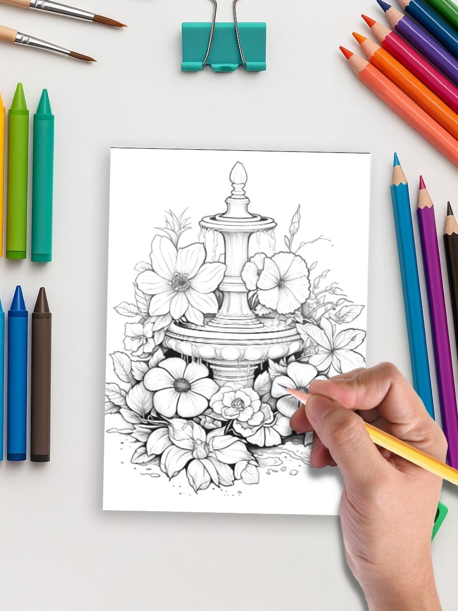 Blossoms & Fountains – 50 Trees and Garden Scenes 6 Blossoms & Fountains – 50 Trees and Garden Scenes - Image 6