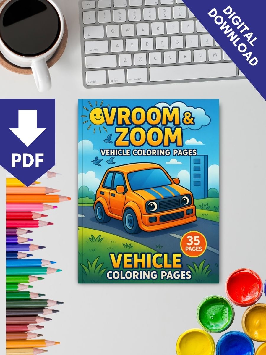 Vroom & Zoom – 35 Vehicle Coloring Pages 2 Vroom & Zoom – 35 Vehicle Coloring Pages - Image 2
