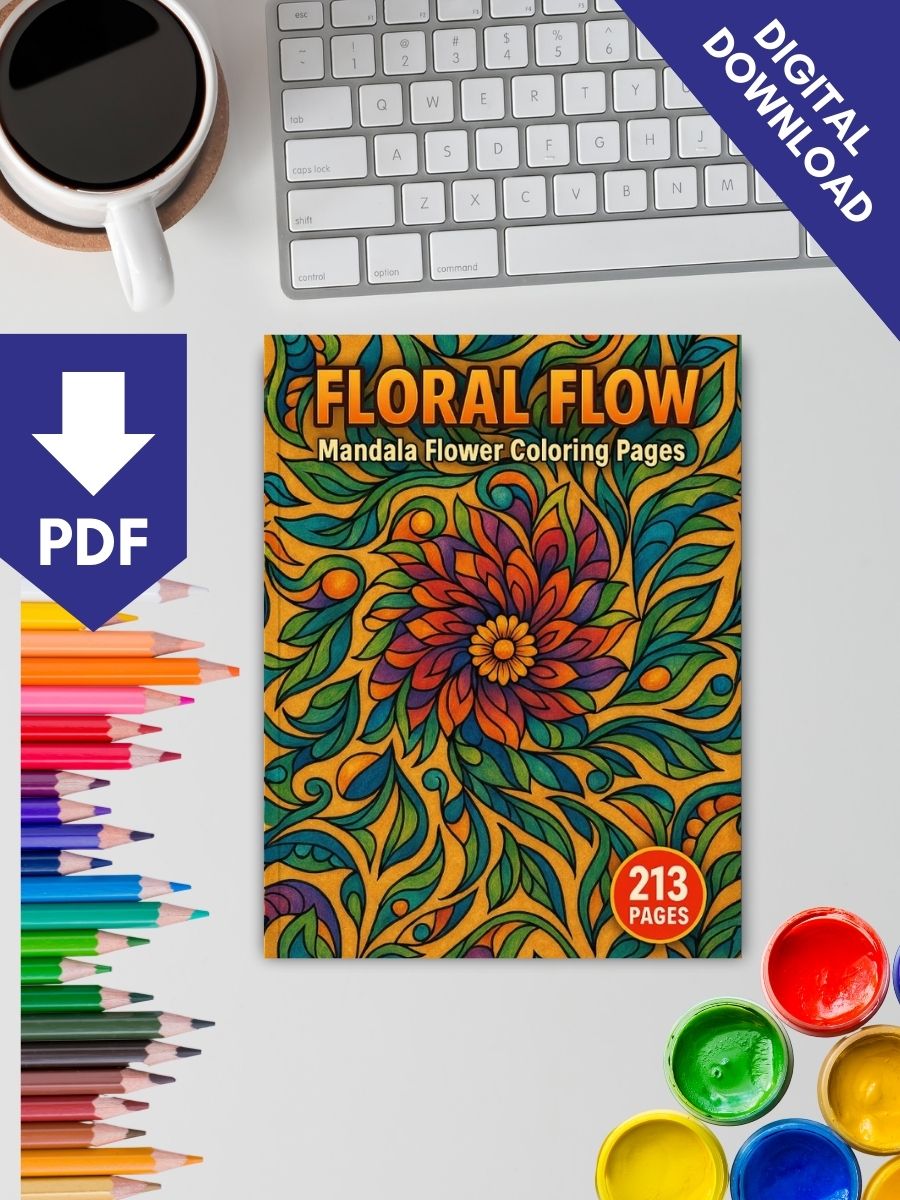 Floral Flow – 213 Mandala Flower Coloring Pages 2 Floral Flow – 213 Mandala Flower Coloring Pages - Image 2