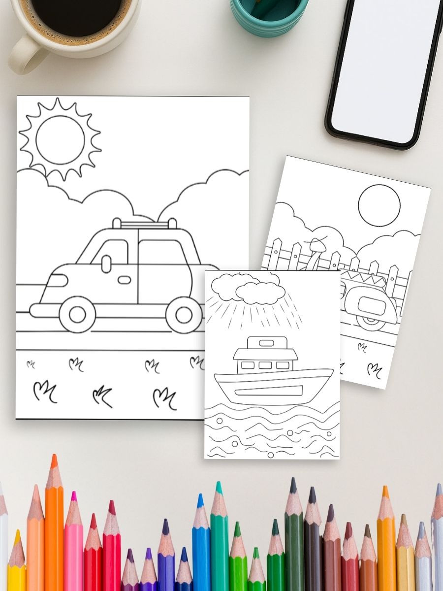 Vroom & Zoom – 35 Vehicle Coloring Pages 4 Vroom & Zoom – 35 Vehicle Coloring Pages - Image 4