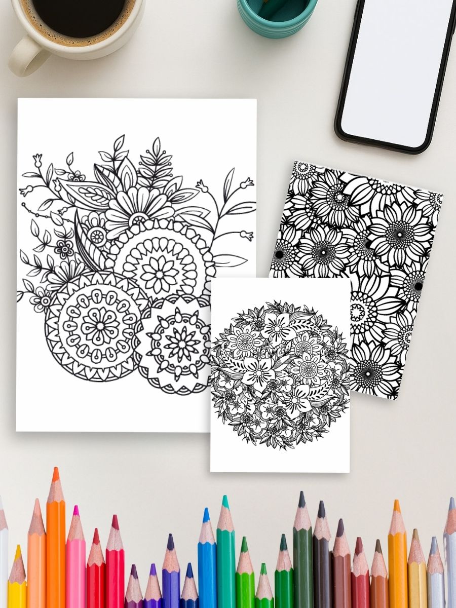 Floral Flow – 213 Mandala Flower Coloring Pages 4 Floral Flow – 213 Mandala Flower Coloring Pages - Image 4