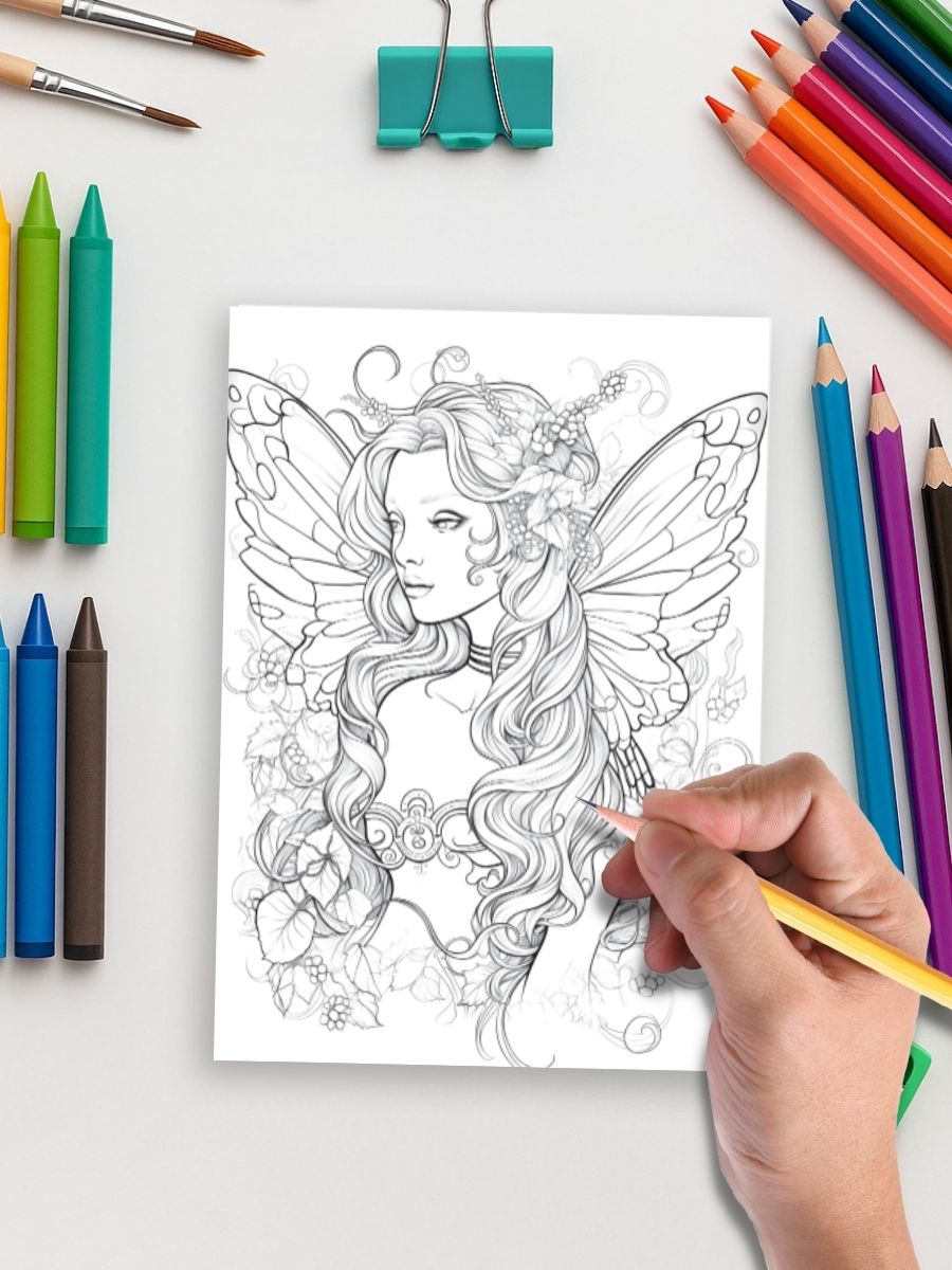 Fairy Glow – 230 Beautiful Fairy Coloring Pages 5 Fairy Glow – 230 Beautiful Fairy Coloring Pages - Image 5