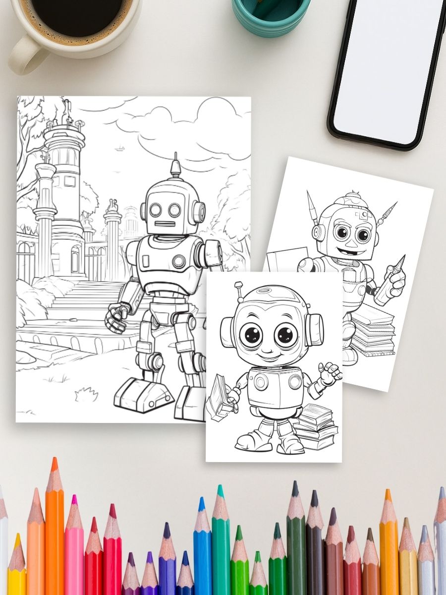 Mech World – 50 Fun Robot Coloring Pages 4 Mech World – 50 Fun Robot Coloring Pages - Image 4
