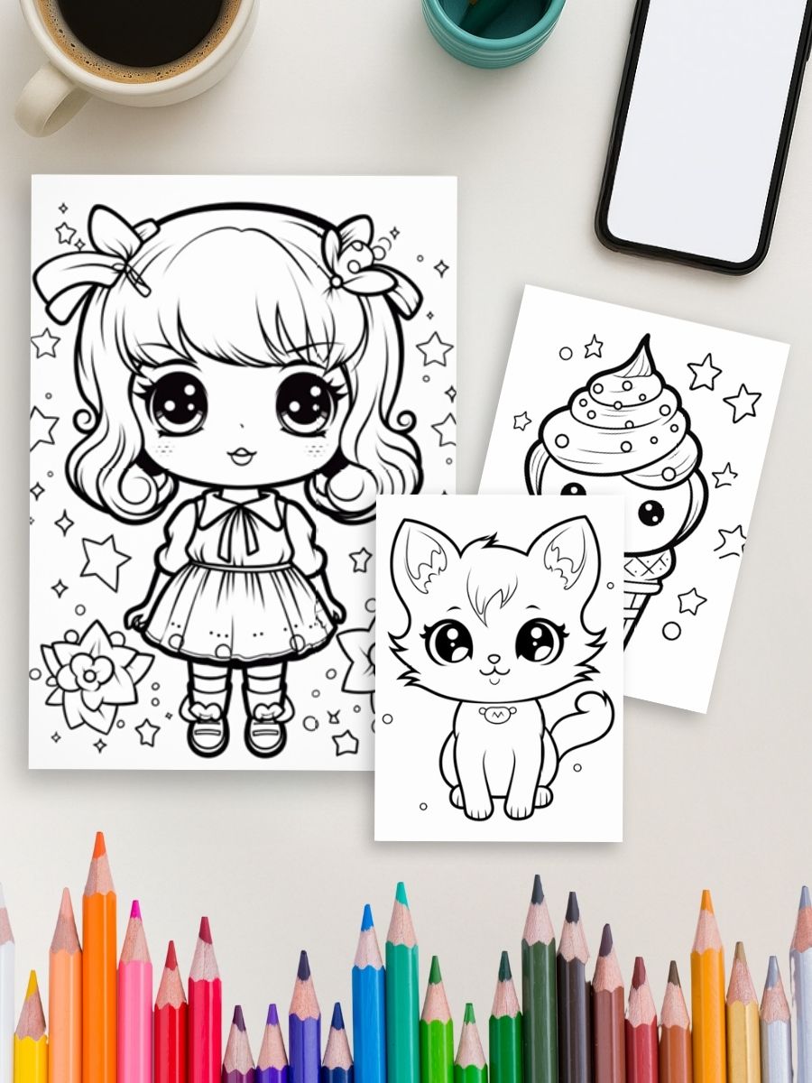 Kawaii Princess World – 300 Princess & Cute Girl Pages 4 Kawaii Princess World – 300 Princess & Cute Girl Pages - Image 4