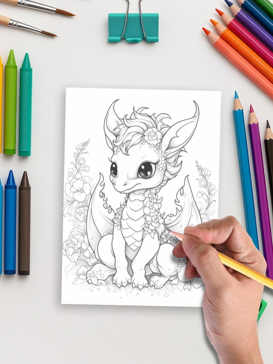 Fire & Flight – 50 Dragon Coloring Pages 5 Fire & Flight – 50 Dragon Coloring Pages - Image 5