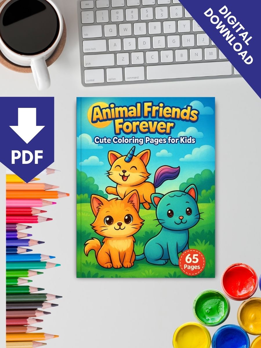 Animal Friends Forever – 65 Cute Coloring Pages for Kids 2 Animal Friends Forever – 65 Cute Coloring Pages for Kids - Image 2