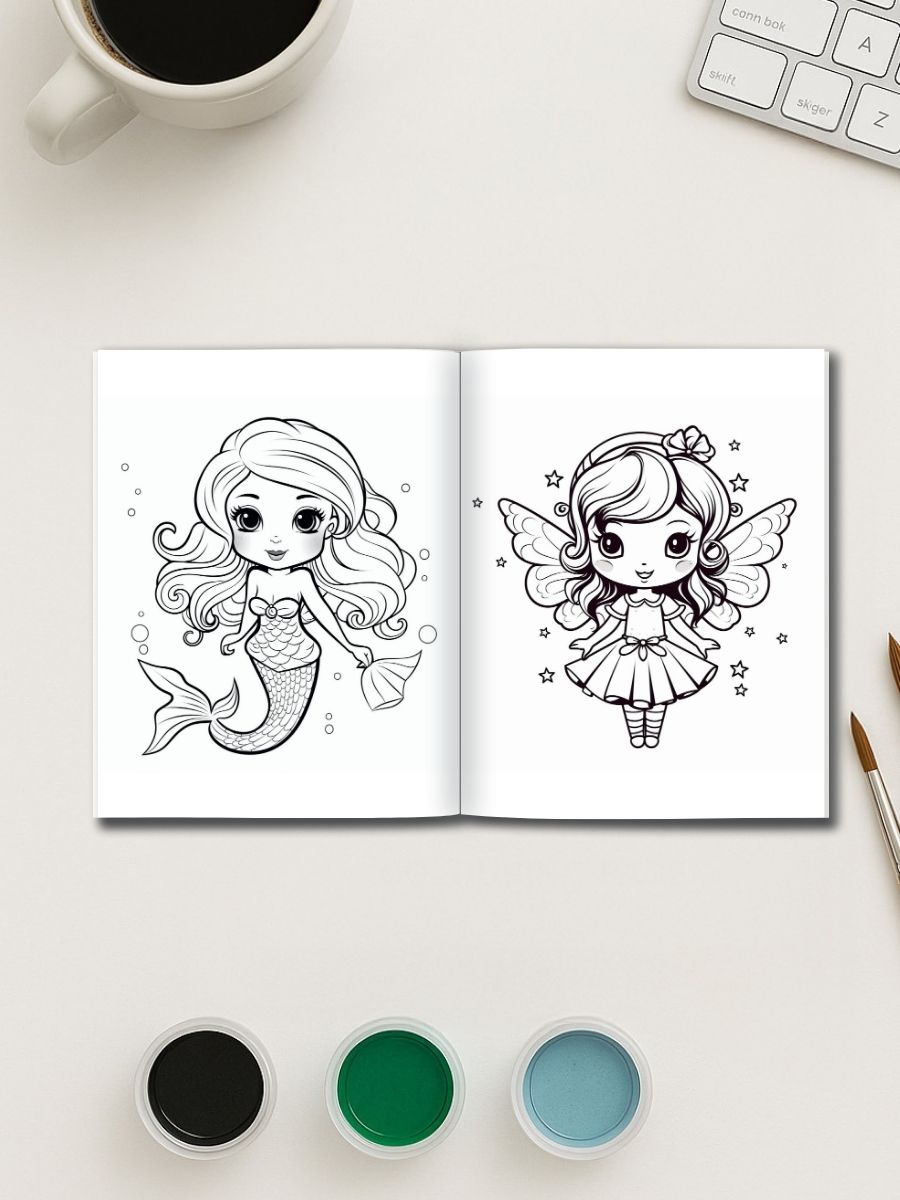 Mermaid Tales & Mythical Friends – 70 Fantasy Story Coloring Pages 3 Mermaid Tales & Mythical Friends – 70 Fantasy Story Coloring Pages - Image 3