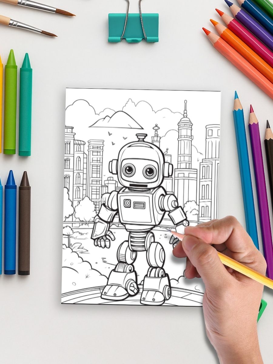 Mech World – 50 Fun Robot Coloring Pages 5 Mech World – 50 Fun Robot Coloring Pages - Image 5