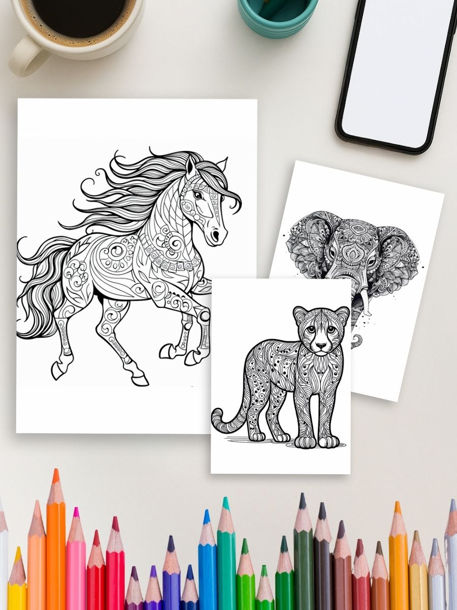 Wild & Whimsical – 163 Mandala Animal Coloring Pages 4 Wild & Whimsical – 163 Mandala Animal Coloring Pages - Image 4