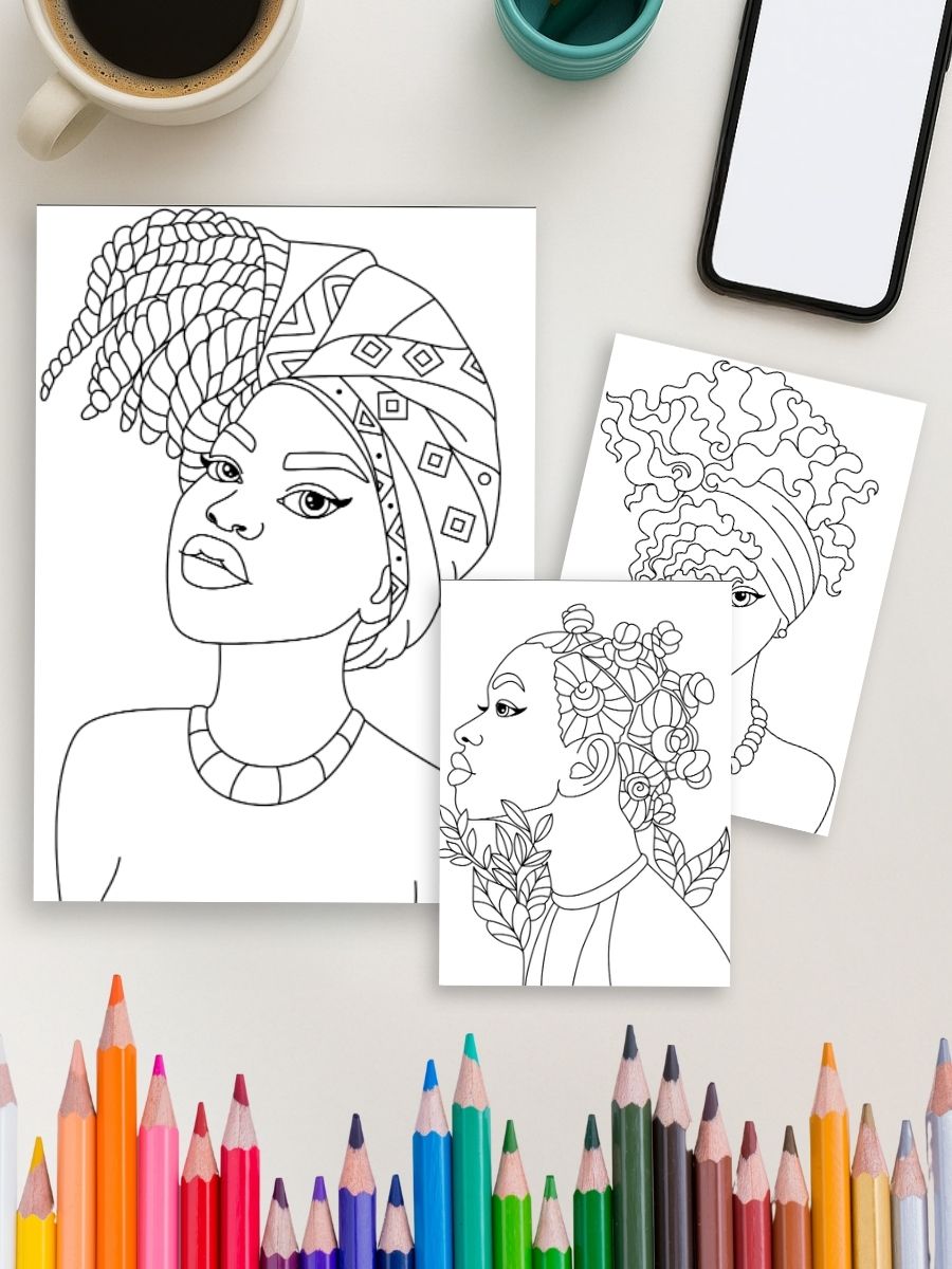 Beautifully Bold – 48 Black Girl Coloring Pages 4 Beautifully Bold – 48 Black Girl Coloring Pages - Image 4