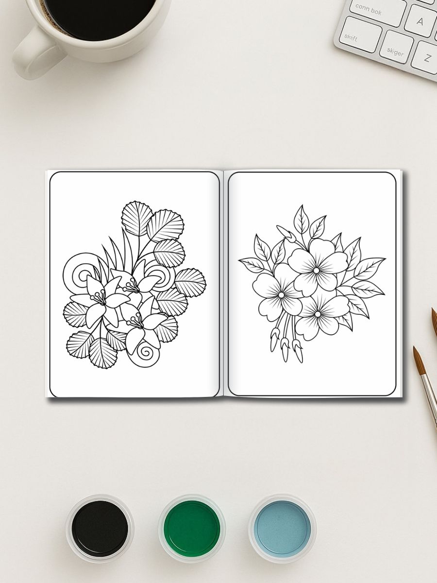 Simply Blooming – 110 Easy Flower Coloring Pages 3 Simply Blooming – 110 Easy Flower Coloring Pages - Image 3