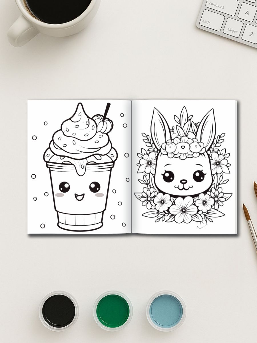 Kawaii Cuties – 130 Adorable Everyday Object Coloring Pages 3 Kawaii Cuties – 130 Adorable Everyday Object Coloring Pages - Image 3