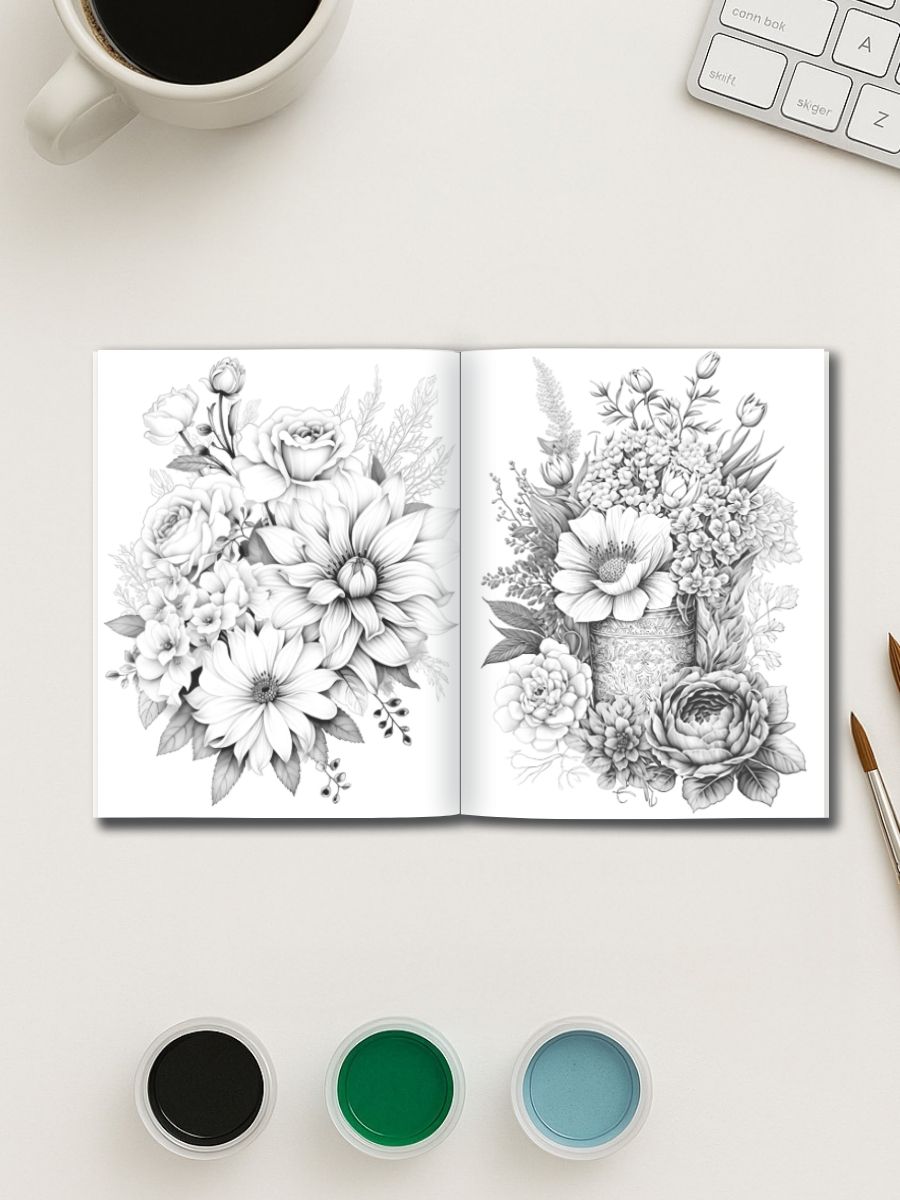 Petals & Posies – 50 Flower Coloring Pages 3 Petals & Posies – 50 Flower Coloring Pages - Image 3