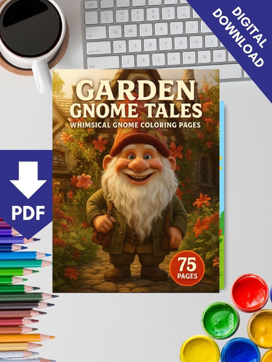 Garden Gnome Tales – 75 Whimsical Gnome Coloring Pages 2 Garden Gnome Tales – 75 Whimsical Gnome Coloring Pages - Image 2