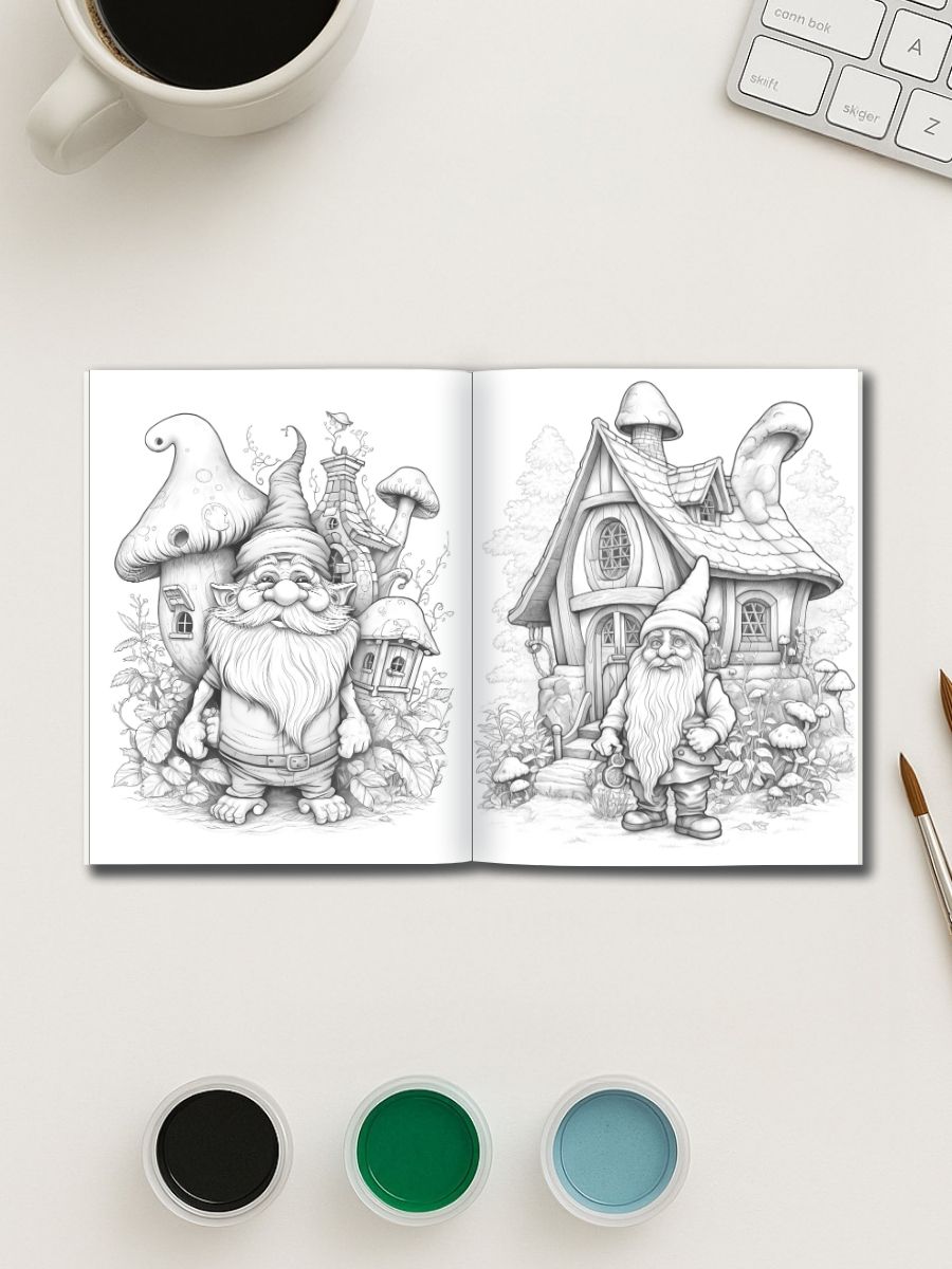 Garden Gnome Tales – 75 Whimsical Gnome Coloring Pages 3 Garden Gnome Tales – 75 Whimsical Gnome Coloring Pages - Image 3