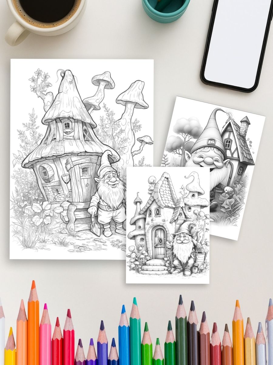 Garden Gnome Tales – 75 Whimsical Gnome Coloring Pages 4 Garden Gnome Tales – 75 Whimsical Gnome Coloring Pages - Image 4