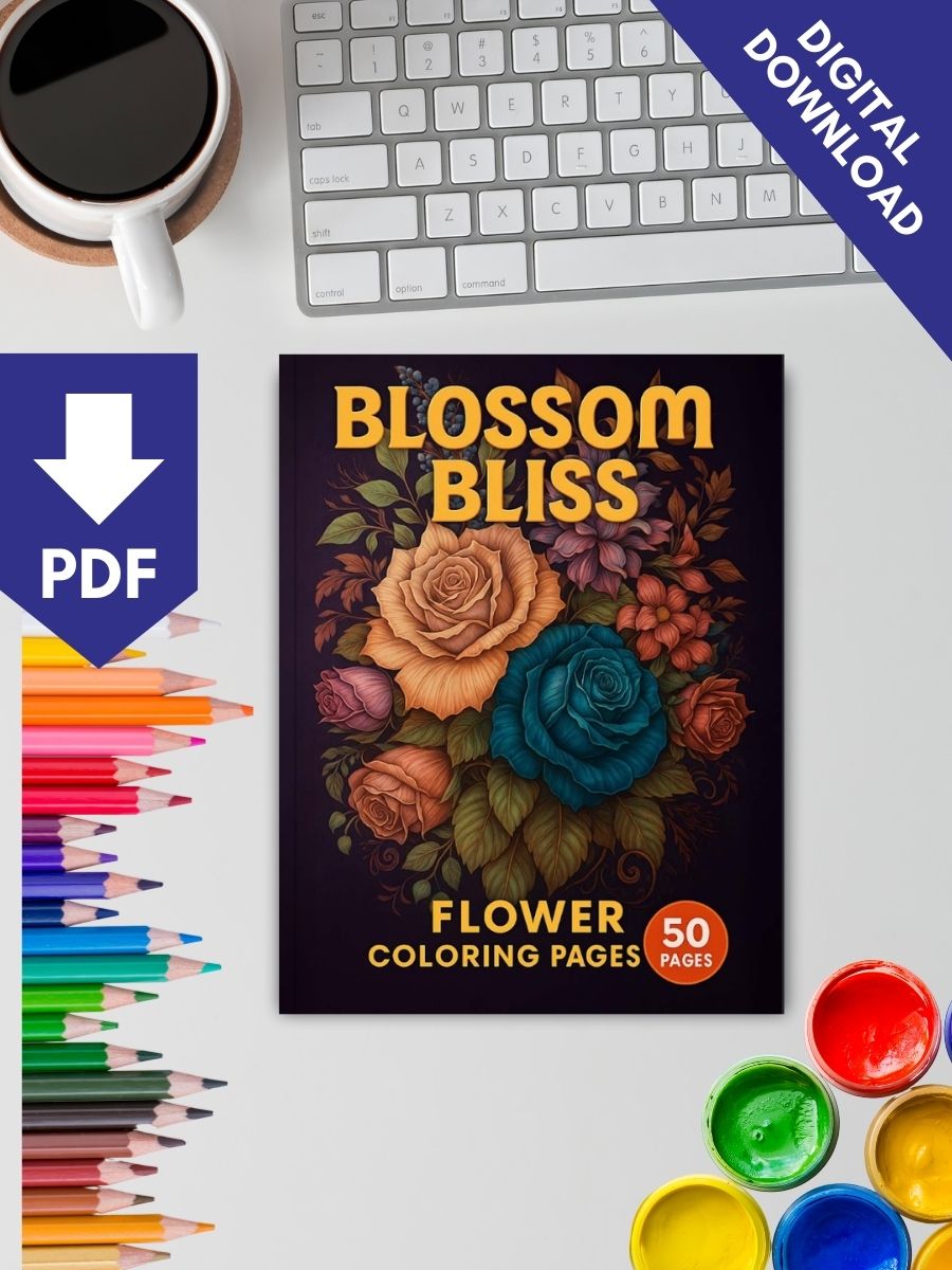 Blossom Bliss – 50 Flower Coloring Pages Vol. 2 2 Blossom Bliss – 50 Flower Coloring Pages Vol. 2 - Image 2