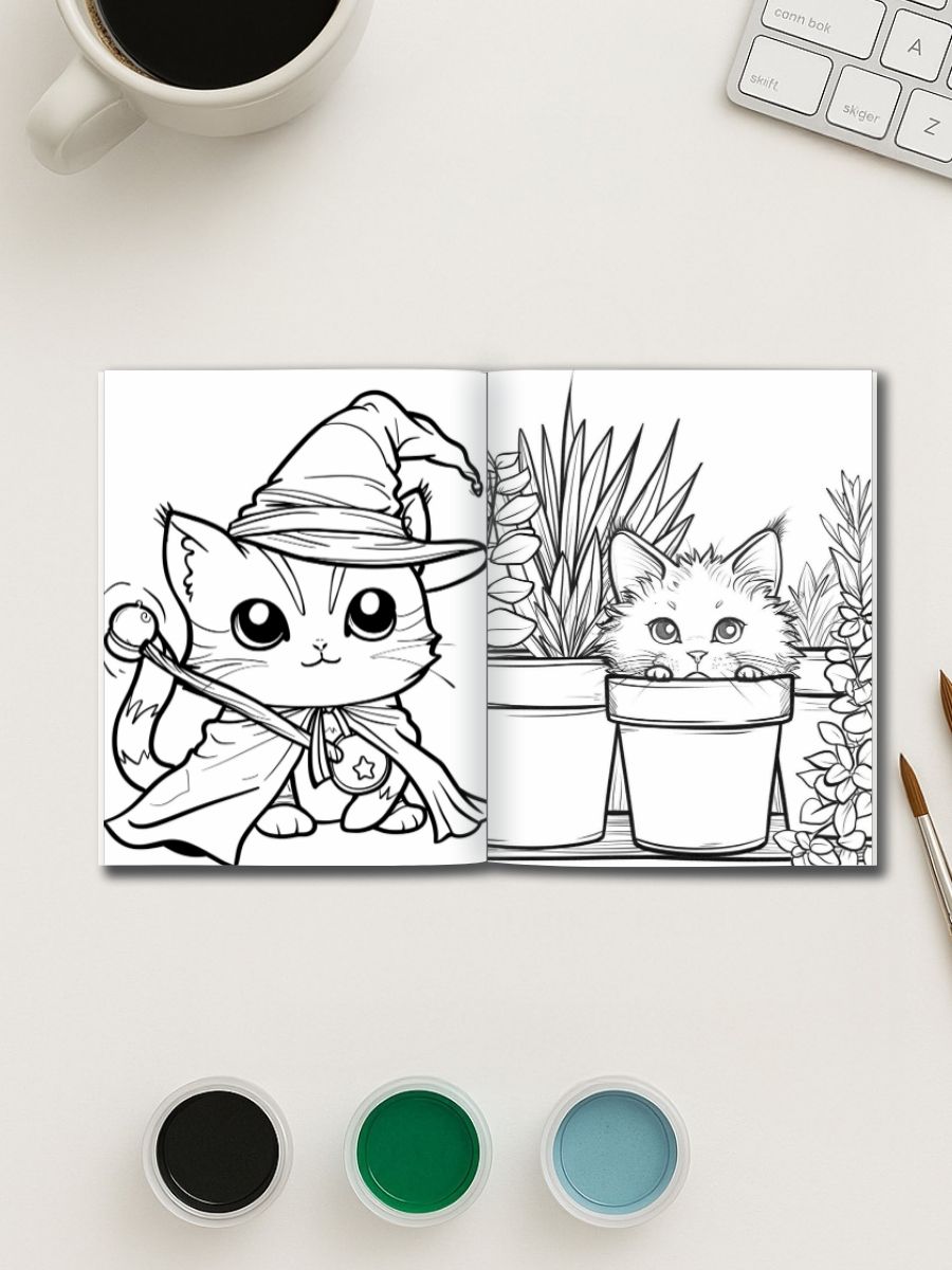 Purrfectly Kawaii – 160 Cute Cat Coloring Pages 3 Purrfectly Kawaii – 160 Cute Cat Coloring Pages - Image 3
