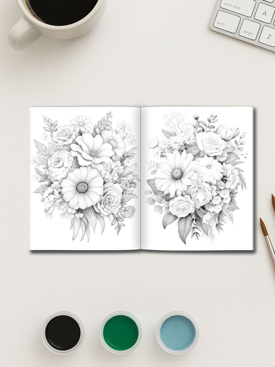 Blossom Bliss – 50 Flower Coloring Pages Vol. 2 3 Blossom Bliss – 50 Flower Coloring Pages Vol. 2 - Image 3