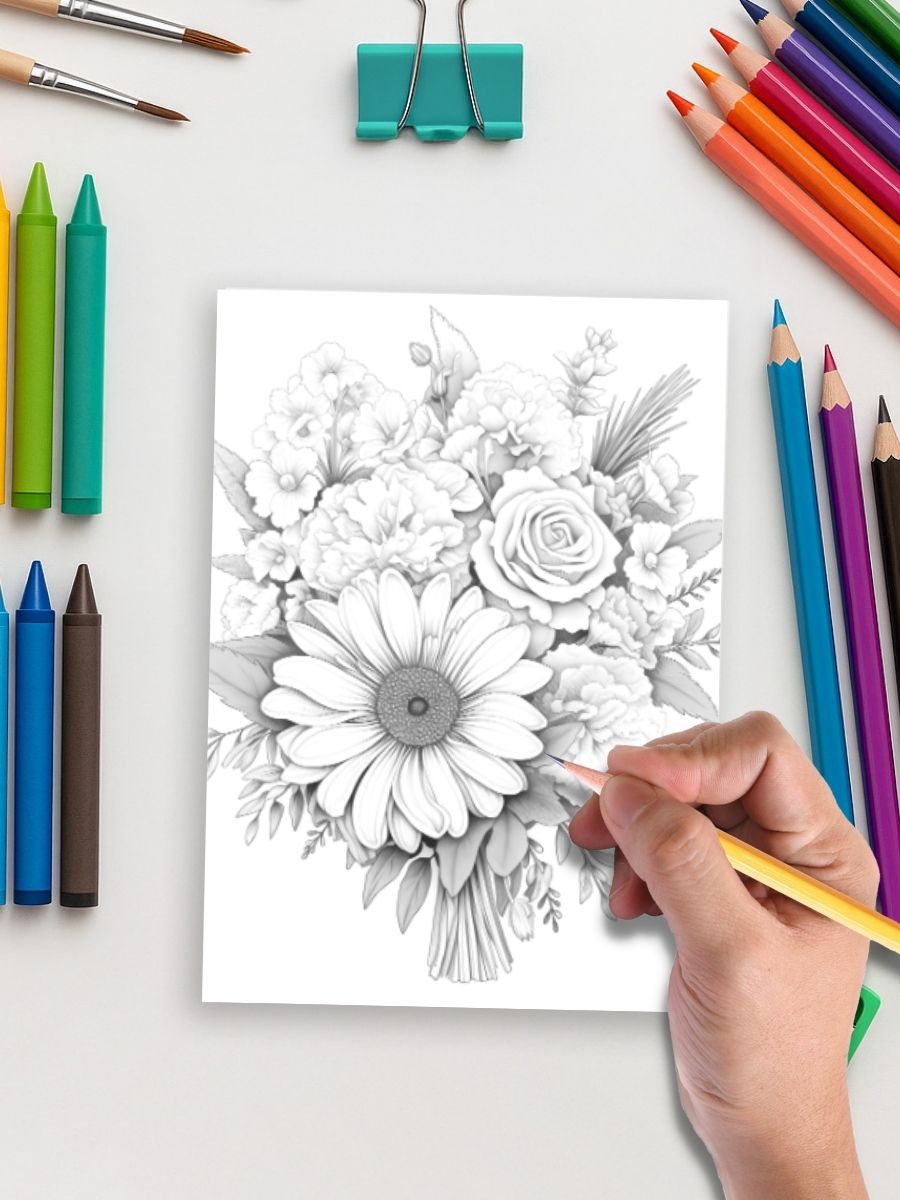 Blossom Bliss – 50 Flower Coloring Pages Vol. 2 5 Blossom Bliss – 50 Flower Coloring Pages Vol. 2 - Image 5
