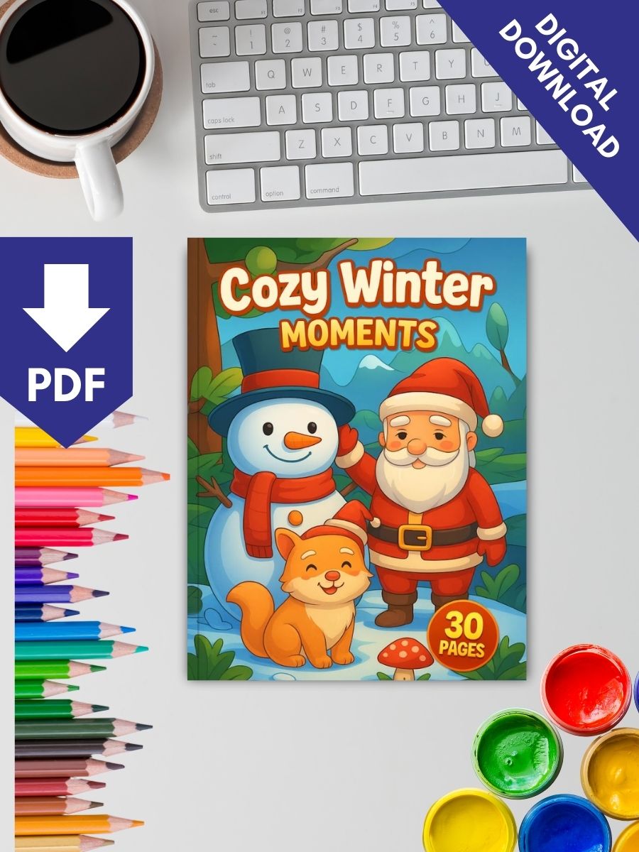 Cozy Winter Moments – 30 Kids Winter Coloring Pages 2 Cozy Winter Moments – 30 Kids Winter Coloring Pages - Image 2