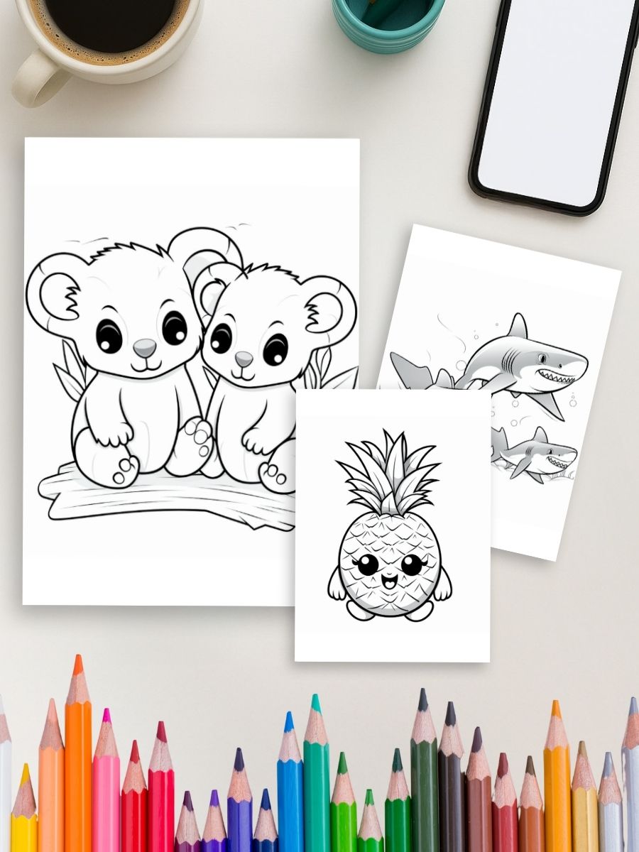 Animal & Snack Time – 184 Animals & Fruits Coloring Pages for Kids 4 Animal & Snack Time – 184 Animals & Fruits Coloring Pages for Kids - Image 4