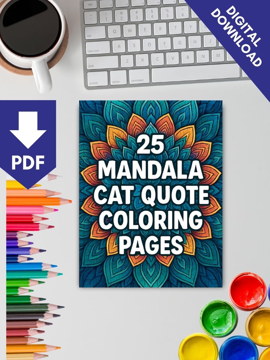 Catitude & Calm – 25 Mandala Cat Quote Pages 2 Catitude & Calm – 25 Mandala Cat Quote Pages - Image 2