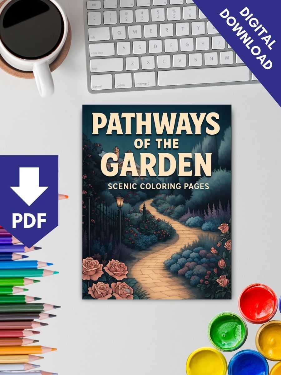 Pathways of the Garden – 25 Scenic Coloring Pages 2 Pathways of the Garden – 25 Scenic Coloring Pages - Image 2