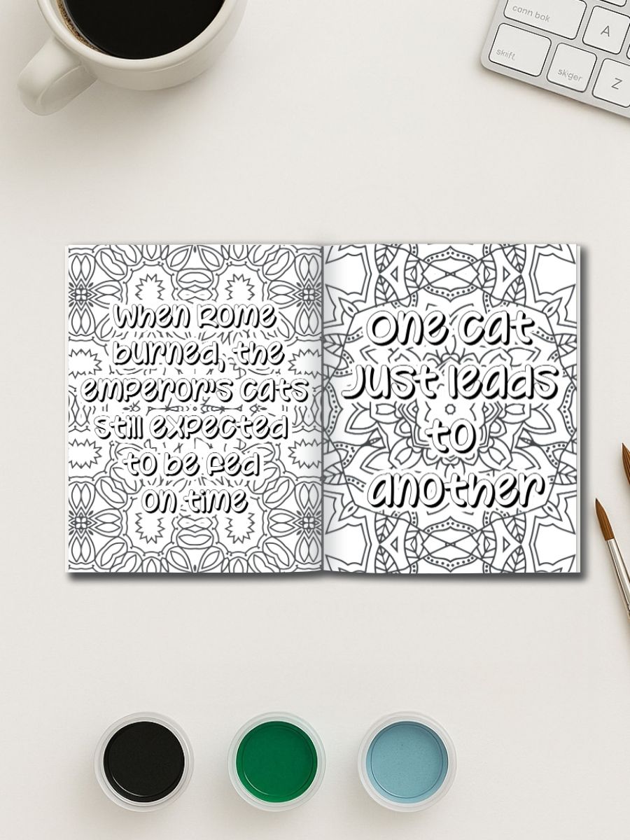 Catitude & Calm – 25 Mandala Cat Quote Pages 3 Catitude & Calm – 25 Mandala Cat Quote Pages - Image 3