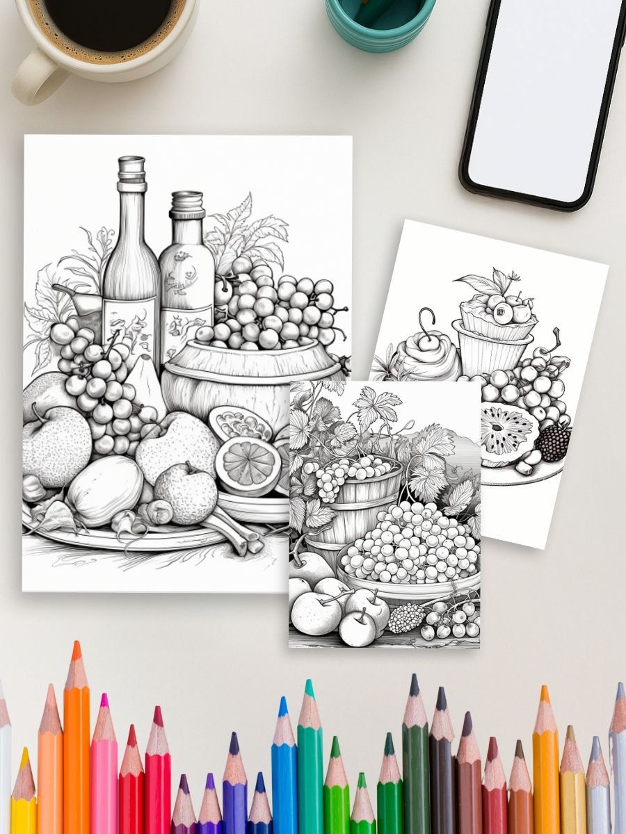 Food Fun – 200 Delicious Food-Themed Coloring Pages 4 Food Fun – 200 Delicious Food-Themed Coloring Pages - Image 4