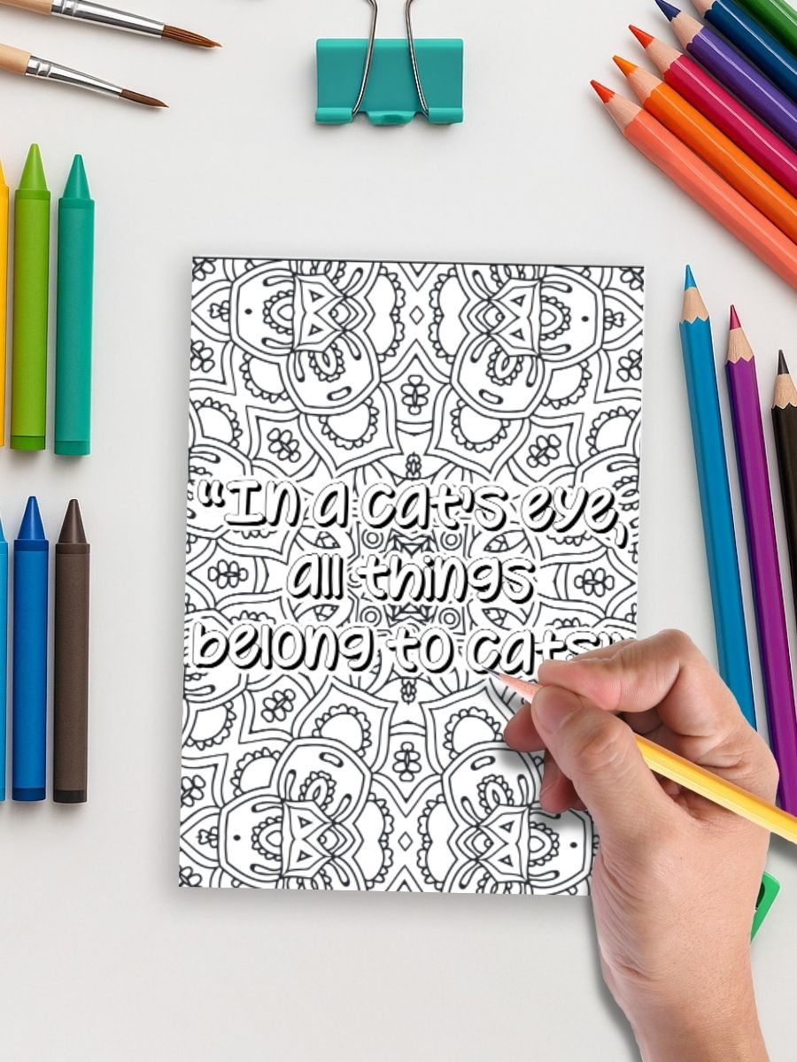 Catitude & Calm – 25 Mandala Cat Quote Pages 5 Catitude & Calm – 25 Mandala Cat Quote Pages - Image 5