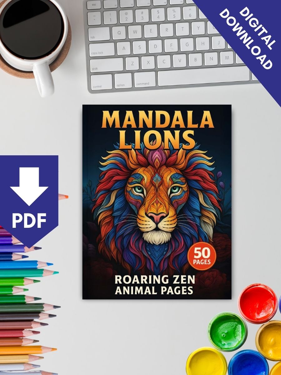 Mandala Lions – 50 Roaring Zen Animal Pages 2 Mandala Lions – 50 Roaring Zen Animal Pages - Image 2