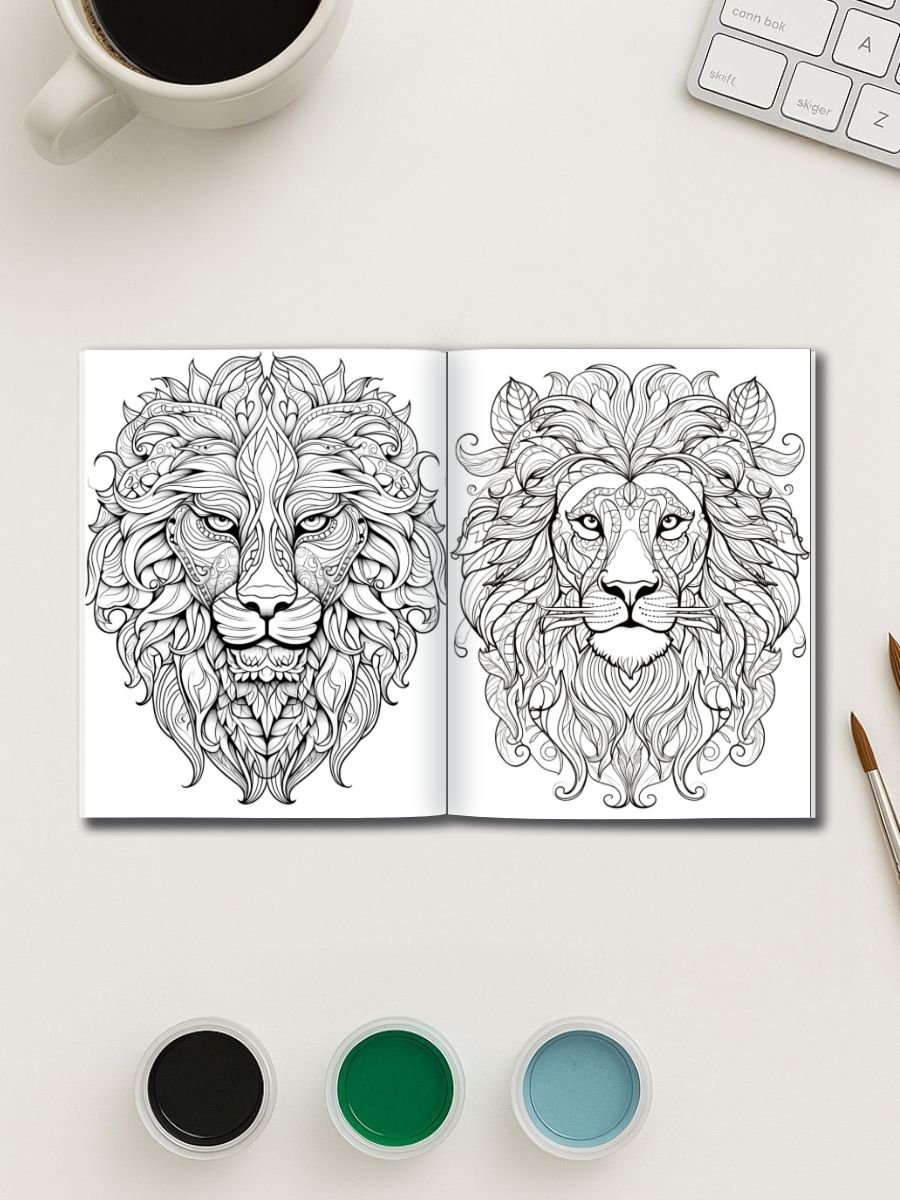 Mandala Lions – 50 Roaring Zen Animal Pages 3 Mandala Lions – 50 Roaring Zen Animal Pages - Image 3