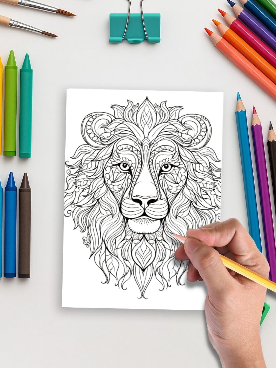 Mandala Lions – 50 Roaring Zen Animal Pages 5 Mandala Lions – 50 Roaring Zen Animal Pages - Image 5