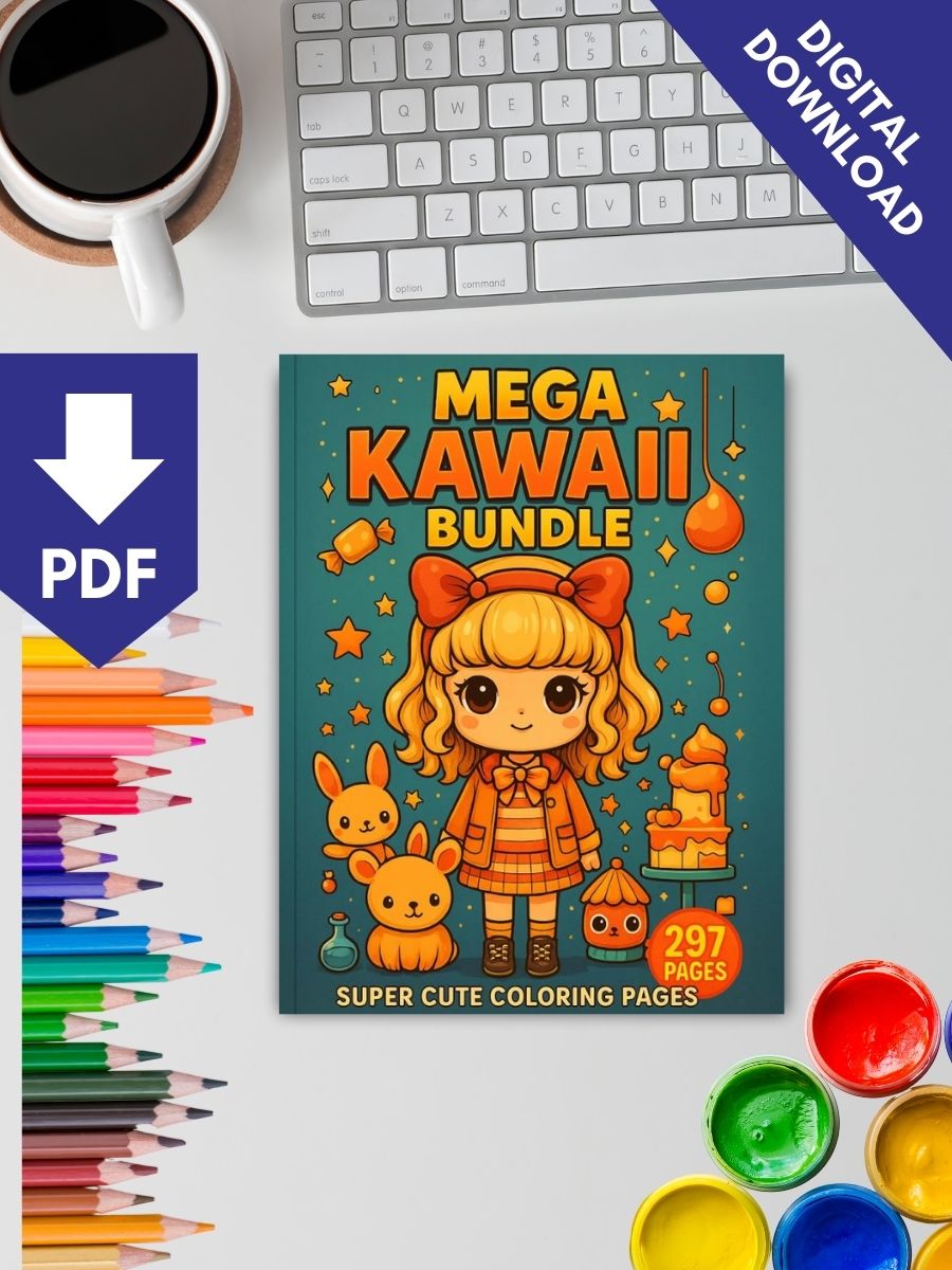 Mega Kawaii Bundle – 297 Super Cute Coloring Pages 2 Mega Kawaii Bundle – 297 Super Cute Coloring Pages - Image 2