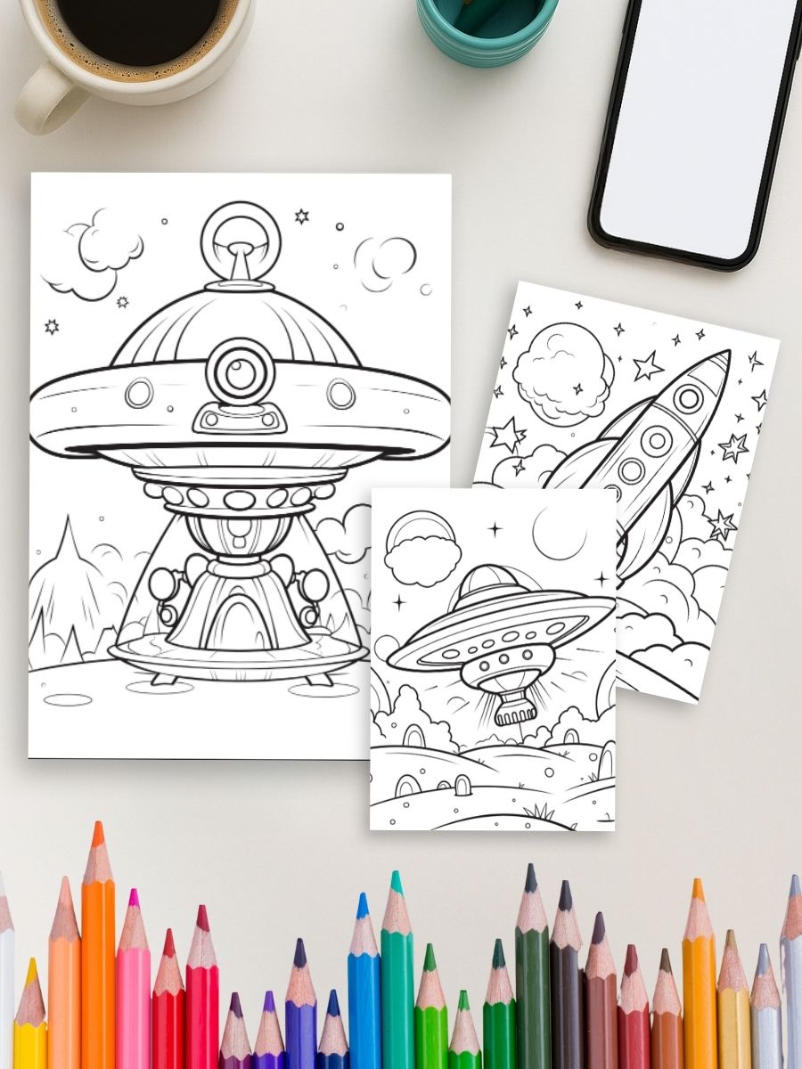 Kids in Space – 50 Intergalactic Adventures to Color 4 Kids in Space – 50 Intergalactic Adventures to Color - Image 4