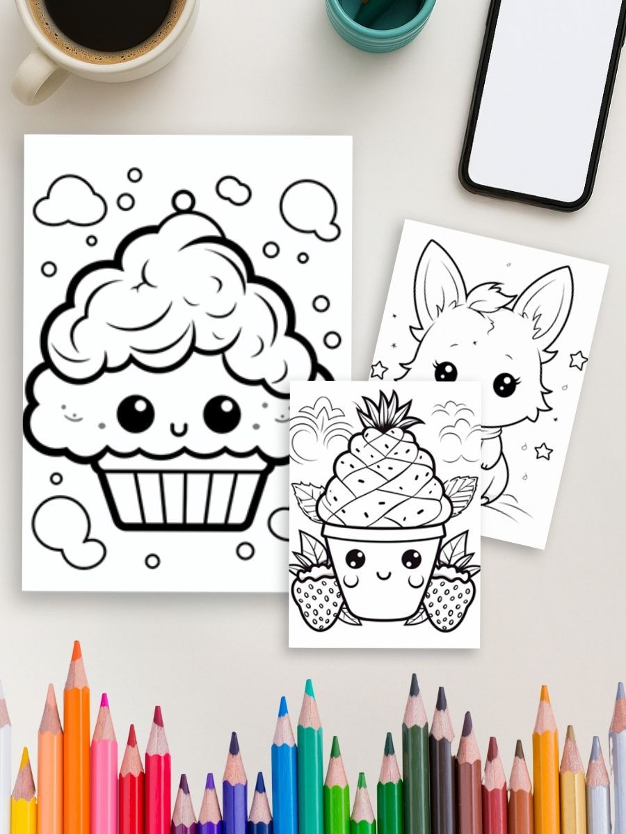 Mega Kawaii Bundle – 297 Super Cute Coloring Pages 4 Mega Kawaii Bundle – 297 Super Cute Coloring Pages - Image 4