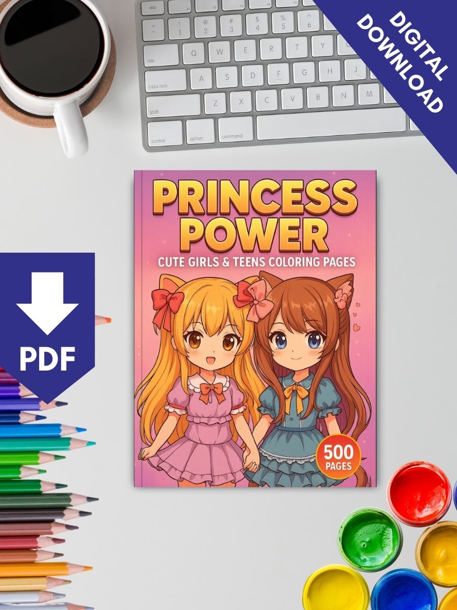 Princess Power – 500 Girls & Teens Coloring Pages 2 Princess Power – 500 Girls & Teens Coloring Pages - Image 2