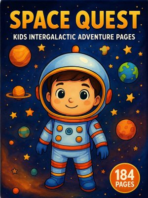 Coloring Pages for Kids 21 Space Quest – 184 Intergalactic Adventure Pages for Kids