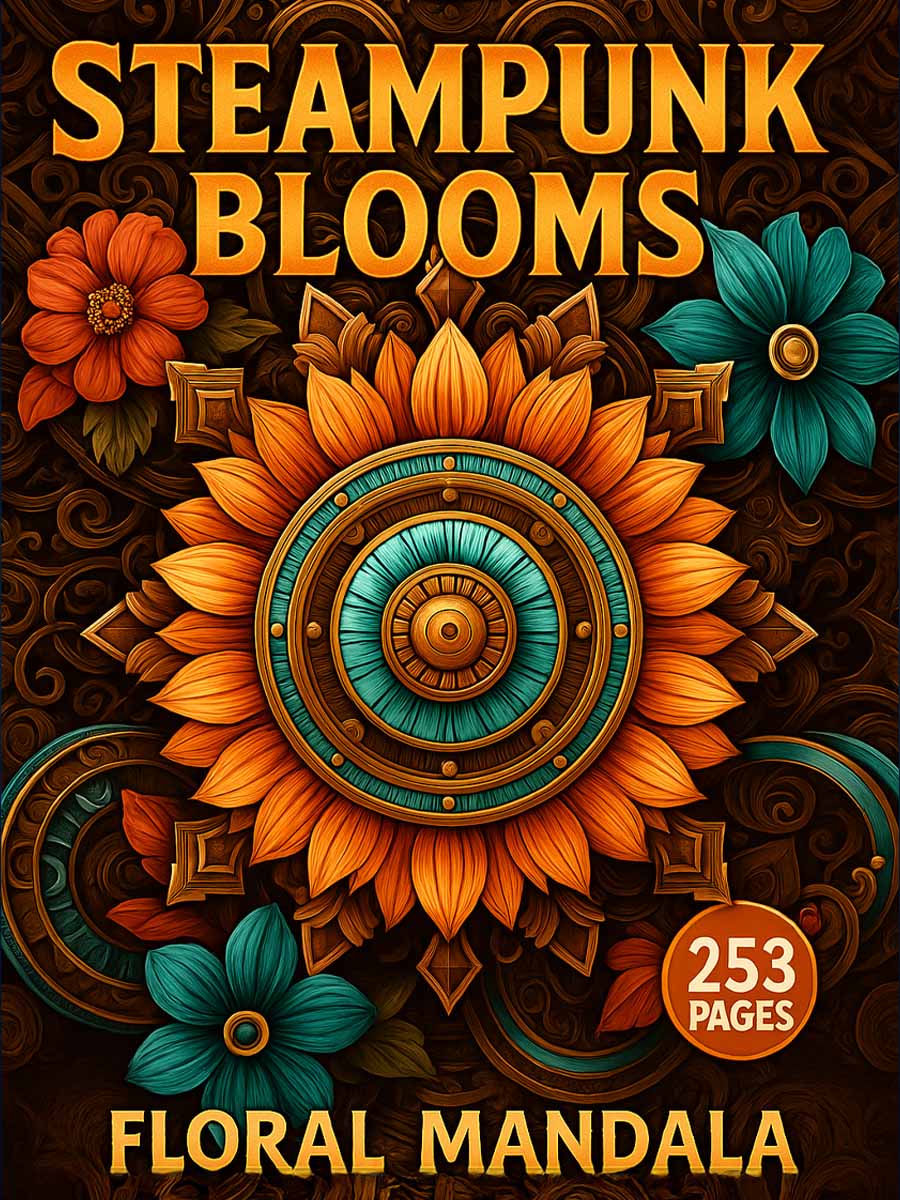 Steampunk Blooms – 253 Floral Mandala Designs 1 Steampunk Blooms – 253 Floral Mandala Designs