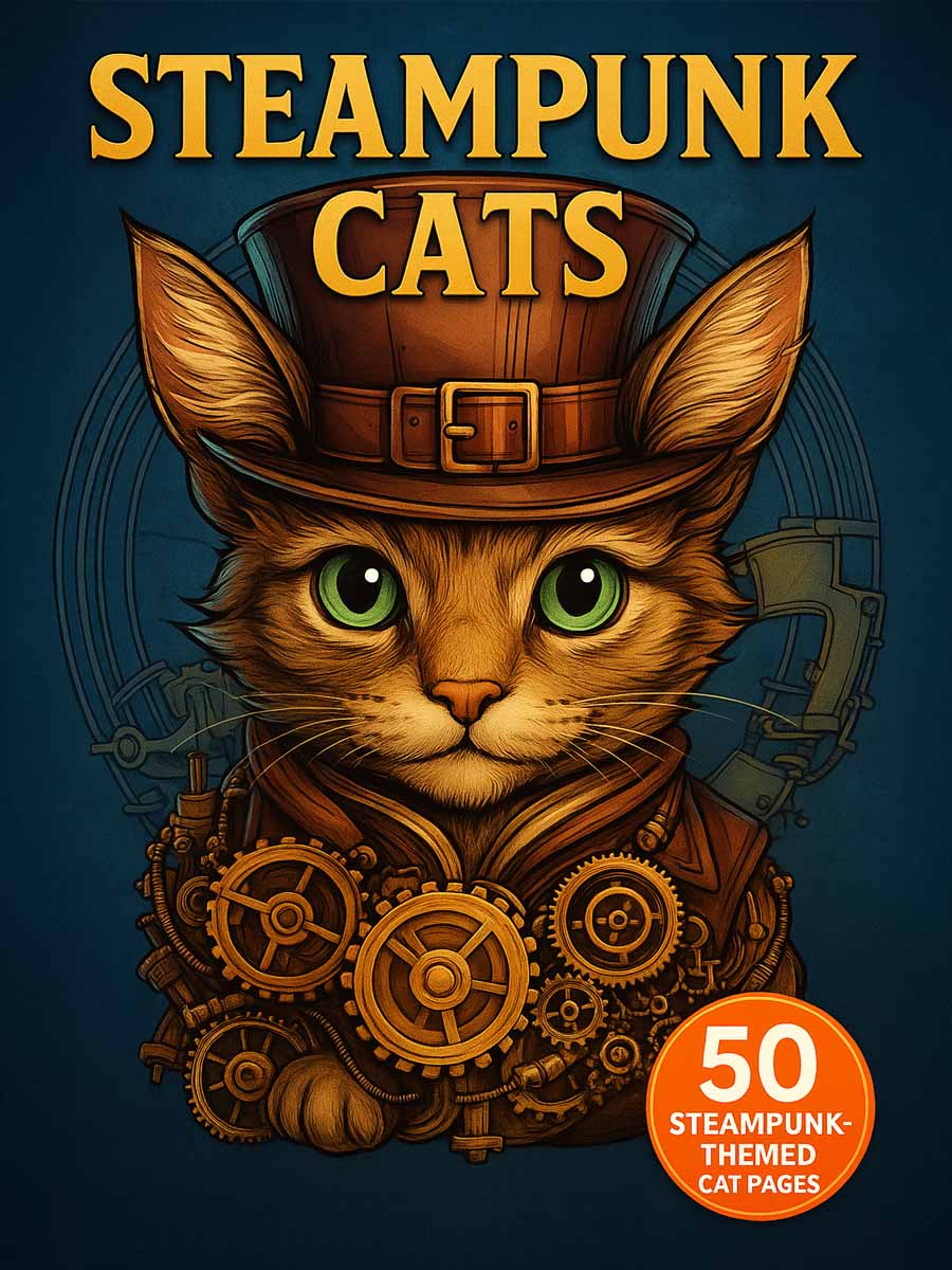 Steampunk Cats – 50 Steampunk-Themed Cat Pages 1 Steampunk Cats – 50 Steampunk-Themed Cat Pages