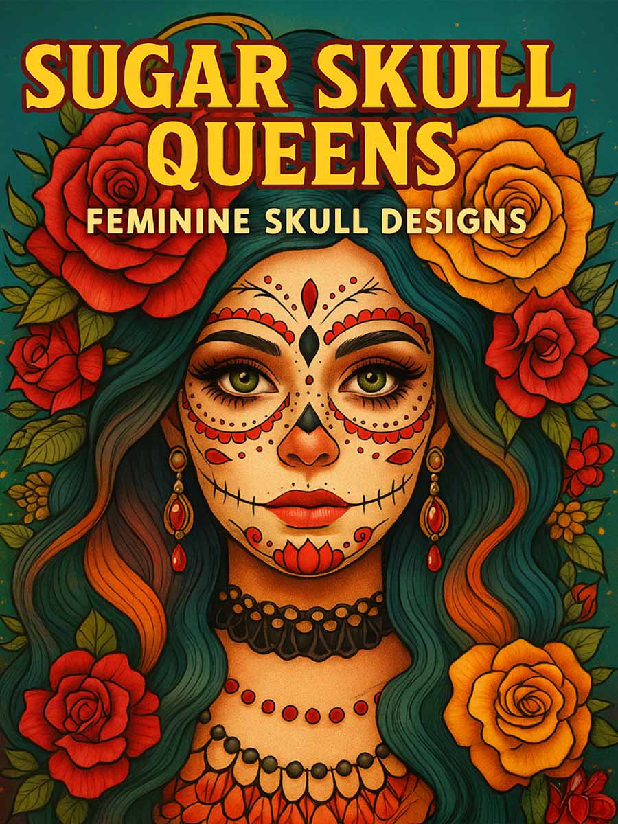 Sugar Skull Queens – 50 Feminine Skull Designs 1 Sugar Skull Queens – 50 Feminine Skull Designs