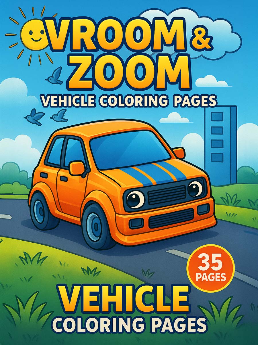 Vroom & Zoom – 35 Vehicle Coloring Pages 1 Vroom & Zoom – 35 Vehicle Coloring Pages