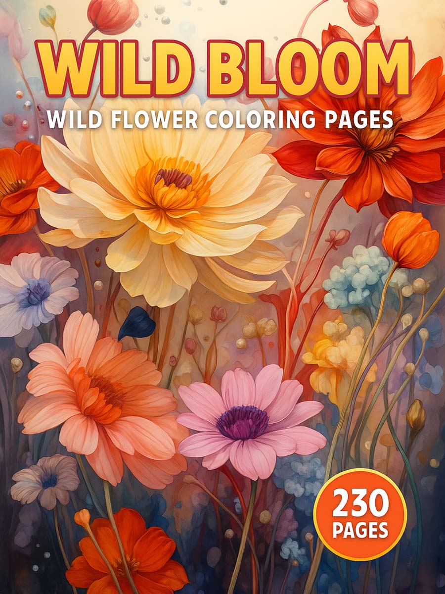 Wild Bloom – 230 Wild Flower Coloring Pages 1 Wild Bloom – 230 Wild Flower Coloring Pages