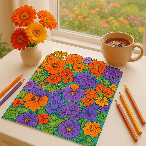 flowers coloring page
