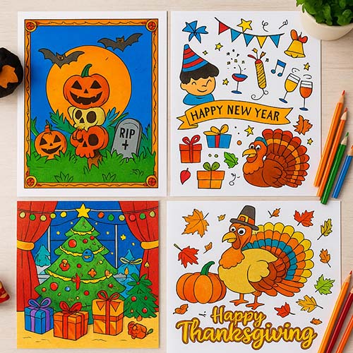 holidays coloring pages