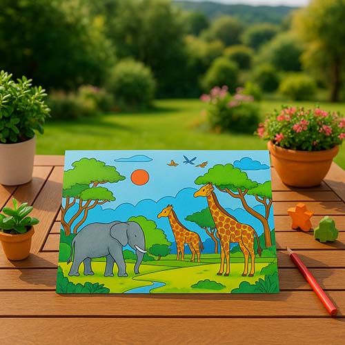 jungle animals coloring page